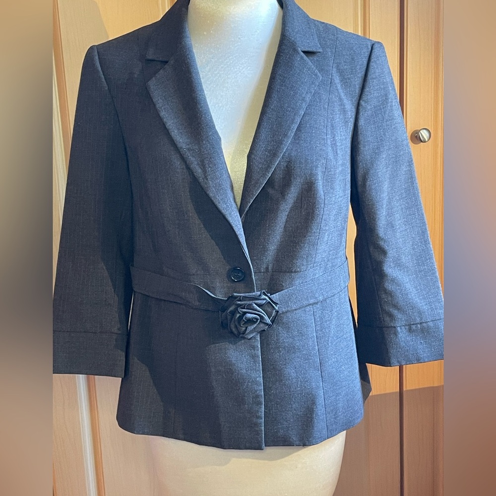 The Limited Charcoal Blazer with Rose Accent